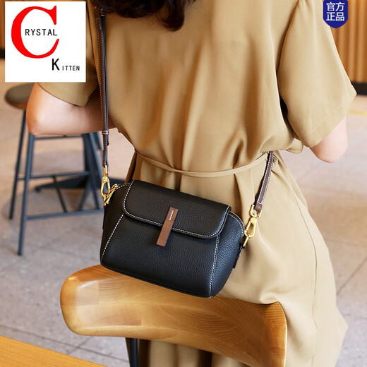 Campuskitten echter Leder-Frauenbag 2024 Neue Modetrendy-Muschel-Tasche Leichtes Mini One-Shoulder Crossbody Tasche Klassische vielseitige kleine Tasche Khaki