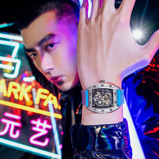 Mark Waffe (FAIRWHALE) Trailblazer Series Watch Men's Hollow Full Automatic Mechanical Watch Men's Watch Fashion Student Sports Luminous National Watch Men [Swiss Quality] FW6180 Full Black