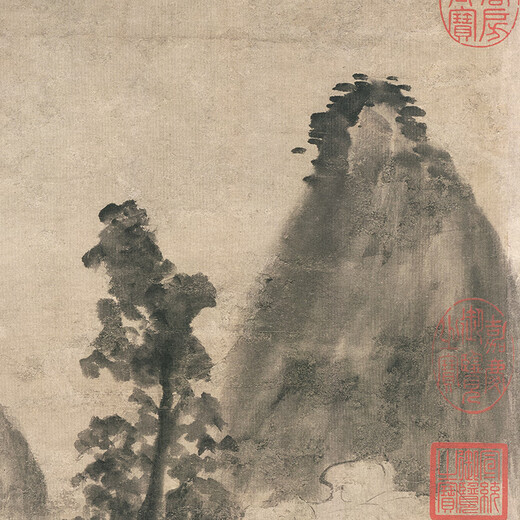 元方从义高高亭图古代山水画卷轴文人复仿古画挂画 元吴镇丛薄幽居12033 40X90厘米（喷绘画心尺寸） 宣纸材质（喷绘画心