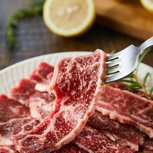 Tianpu Leshi Australian original cut M3 snowflake barbecue slices 200g grain-fed Angus beef slices barbecue fresh imported fat beef slices