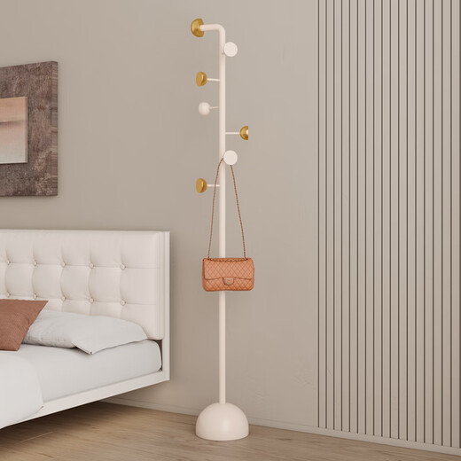 Yongqian simple modern clothes hanger floor-standing bedroom small clothes hanger Italian home coat rack entrance door clothes hanger cream style coat rack - milk white (semi-round bottom)
