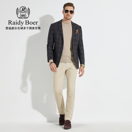 Raidy Boer/Redy Boer [100% wool] New business casual suit jacket for men 2013-98 Gray grid 175/50/L