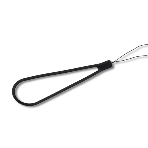 ESCASE 2 pack mobile phone lanyard camera short wrist lanyard wallet U disk key ID pendant Apple iPhone12pro and other mobile phones silicone soft style black ES-XS5