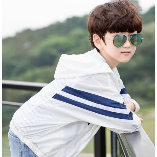Disney (Disney) Boys Summer Sun Protection Clothing Children's Summer Lightweight Jacket 2024 New Children's Clothing Anti-UV Medium and Large Children Korean Version White Sun Protection Clothing 110