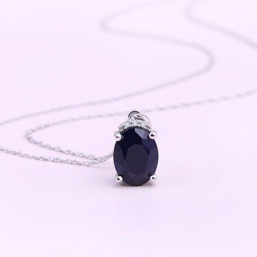 GEM STONE KING Sapphire 10K gold necklace fashion jewelry 2.52 carat pendant as a Chinese Valentine's Day gift for your girlfriend Sapphire