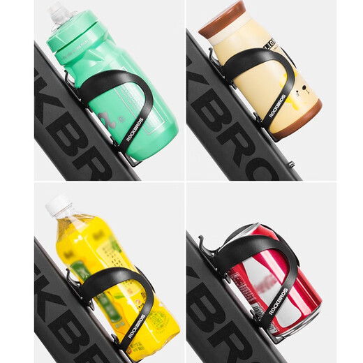 ROCKBROS ultra-light aluminum water bottle holder, mountain bike water cup holder, universal cycling equipment, telescopic type, black