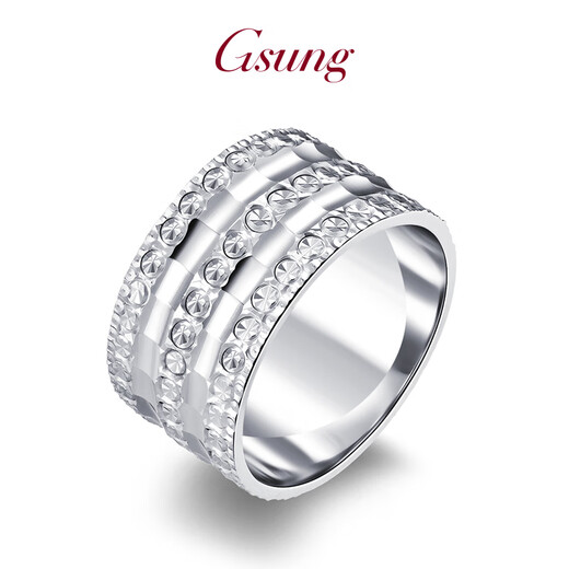 GsunG platinum ring men's PT950 grand diamond face carving wide face men's ring platinum ring men's shiny laser face wrench. Need to be customized. Contact before shooting.