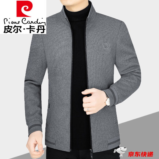 Мужская шерстяная куртка с воротником стойкой бренда Pierre Cardin, мужская шерстяная повседневная куртка весна-осень 2023, топы для мужчин кофейного цвета 1509 165 (95-105Jin Jin соответствует 0,5 кг)