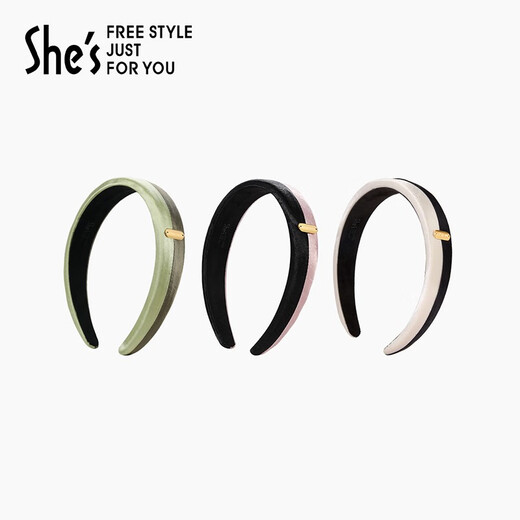 She s Qianzi Xiaoxiang style simulated silk satin hairpin, fashionable hair band, pressed hair headband, headband, birthday gift for girlfriend, black and white contrasting color H1