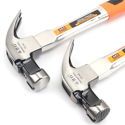 木井方高碳钢羊角锤木工锤直角钉锤方头榔头工具铁锤头羊角锤带磁铁钉锤 日式鹤嘴钢管柄13-OZ（重0.8KG）