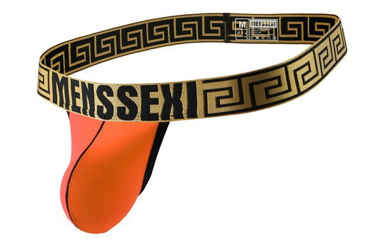 Pleasing men's large bag underwear without straps, cremaster shaping, sexy and comfortable, sexy thong GA S2.2 feet-2.4 feet, black