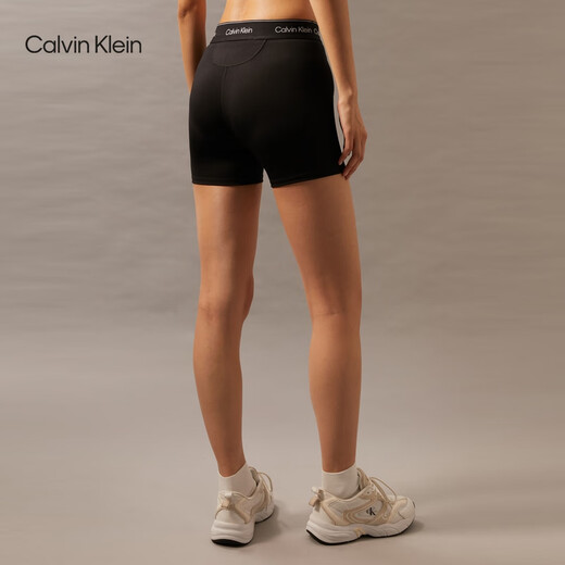 Calvin Klein Sports [Hydrink Quick Dry] Sommer Frauen CK High Taille Stretch Fitness Sports Reitshorts GWS4L728 BAE-SAME Black M.