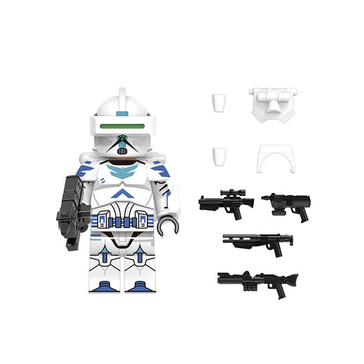 F Fangcheng foranse Star Wars Tormenta transparente holográfica 501 Legion Soldiers Clones Bloques de construcción Juguetes de la Asamblea de Niños XH1630 (698 Attack Battalion Doctor)