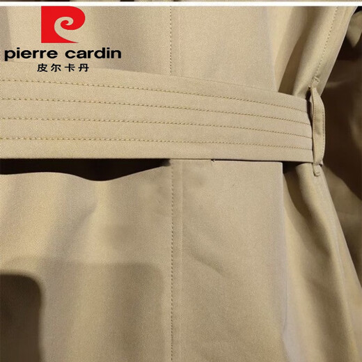 皮尔卡丹（pierre cardin）秋季新.品风衣女长款英伦精品气质卡其色百搭双排扣经典外套 卡其色纯100棉 2Xl建议130-140斤