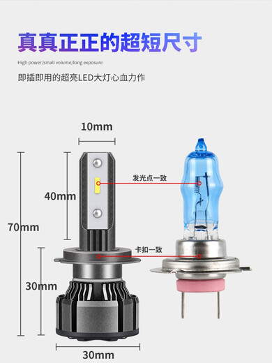 雷静一汽红塔解放霸铃公狮经典12357系改装货车LED超亮远近光大灯灯 超亮聚光[解放经典3系]近光灯 一对装