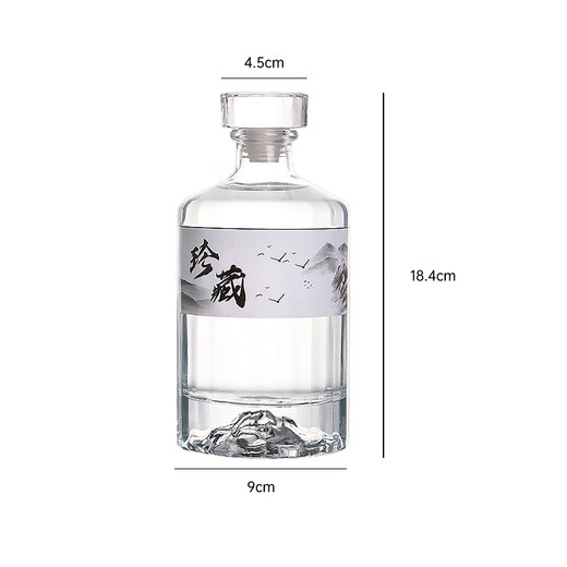 Baijie wine bottle, glass liquor bottle, bubble wine bottle, liquor bottle, special high-end home brewing container, two empty wine bottles as a gift