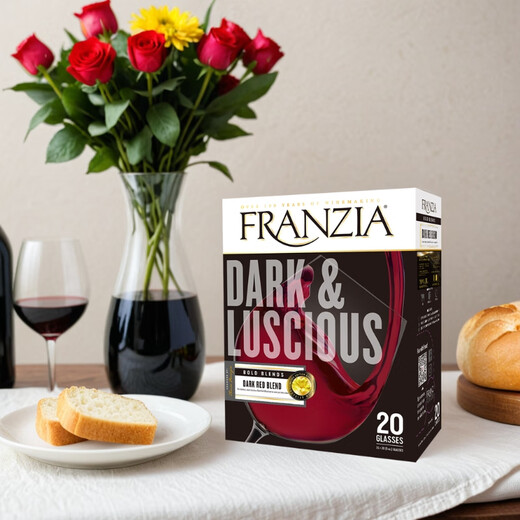 芳丝雅FRANZIA浓郁红3L盒装单杯半干型红葡萄酒 美国进口每日红酒 聚餐送礼酒