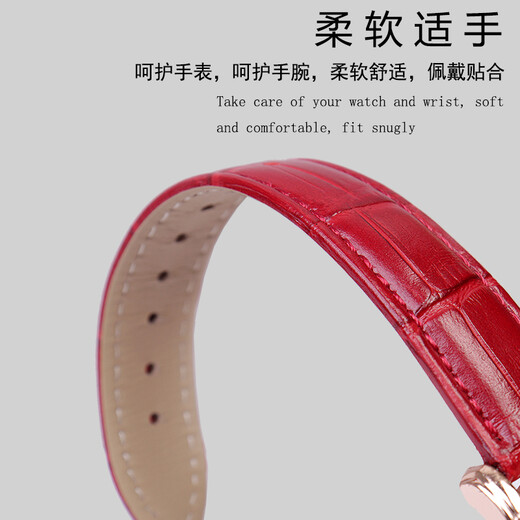 适配卡西欧女表LTP-V300/1208 LTP-1391/V007 SHE-4048牛皮真皮手表带 棕色 银色扣 14mm