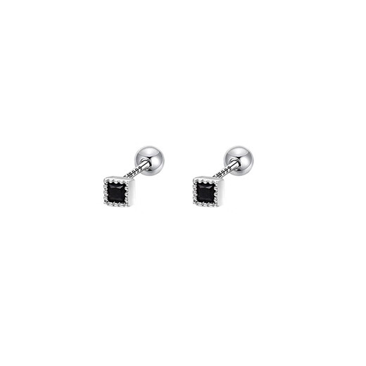 QMXD999 Pure Silver Earrings for Women, Screw Twist Buckle, No-Pick Earrings for Sleeping, No-Removal Earrings for Women, 2024 New Style, Not Easy to Allergy, 999 Pure Silver, Pair of White Diamond Screws