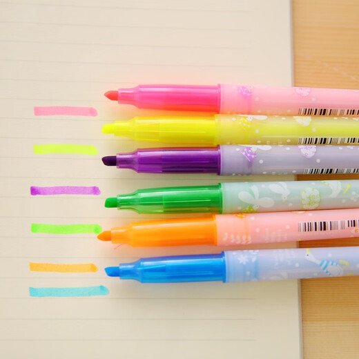 Marcador de lápiz de pluma de los estudiantes de Hobby Highlighter Marcador de lápiz de lápiz Pen Pen 6191 Xiangxiang Highlighter Pink 12 PCS/Box