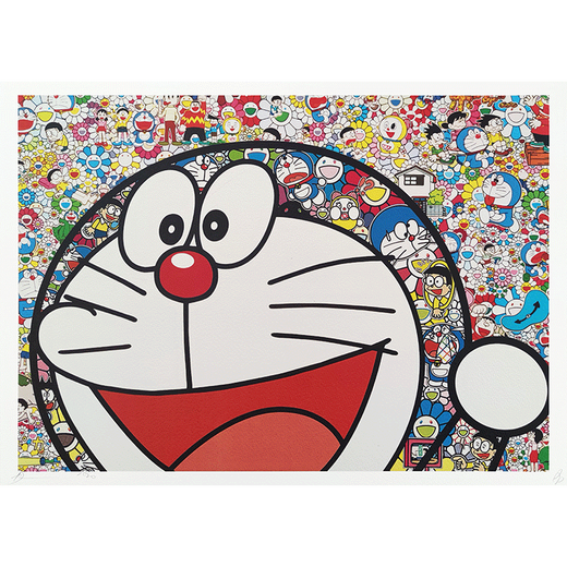 SUNWAYART Death NYC autographed limited edition Doraemon children's room decoration painting sunflower hanging painting 32*45cm Sunflower & Doraemon (including framing) 44.5 57.5cm