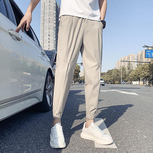 Nanyuqiu (Nanyuqiu) Herrenhosen für Herren für den Herbst, die neun-Punkte-Hose für Herren-Internet-Promi-Mode-Marke Ins Pussy 9-Punkte-Bindungshose 844 Black M 28-29 (neues Produkt ist auf dem Markt)