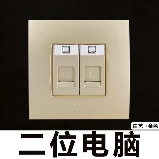 
Switch socket panel steel frame is made of Yipin Gold, one open, two open, light open, three holes, 16A package, dual computer, one open, dual control with wire au13553-pg