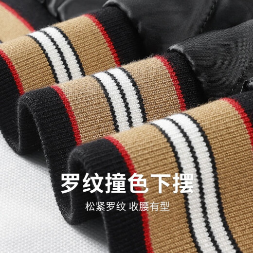 与狼共舞内里夹棉羊毛呢夹克男2024秋冬男士外套衣服金丝刺绣棒球服男13E 黑色-1372 2XL (185)