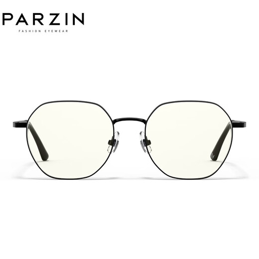 PARZIN myopia anti-blue light frame for men and women, fashionable, light and delicate face and easy to match goggles frames, can match degrees PJ15851 Matte black frame +0 degree anti-blue light