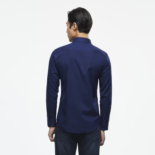 雅戈尔（YOUNGOR）长袖衬衫男素色绒面衬衫棉羊毛磨毛衬衫绒毛细腻柔软秋冬保暖亲肤 VLRM129811FFY 39