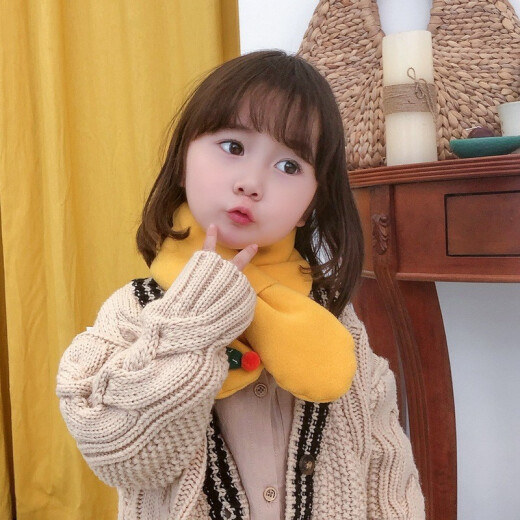 Nian Ning children's scarf little girl winter warm scarf Korean version cute versatile girls cross neck scarf burgundy