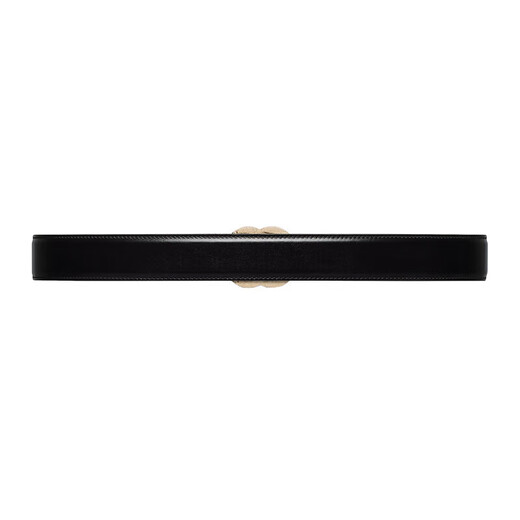 Gucci (GUCCI) Women's Black Leather Double G Multicolor Crystal Buckle Belt 3 cm 7955630YAUG1047 [Tax Package] 70