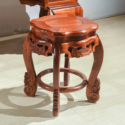 Tianjiang Qicai mahogany furniture Burmese rosewood (scientific name: Big fruit rosewood) all solid wood European style bedroom dressing table dressing stool Fuyun dressing table + stool two-piece set
