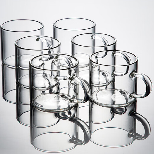 Heisou Kung Fu small tea cup heat-resistant glass tea set cup two-pack tea cup 130ML KC392