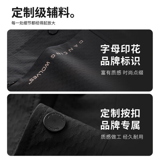 Dances with Wolves Selected Fabrics Autumn and Winter Textured Lapel Work Jacket Commuting Men's Jacket 001 Black 175