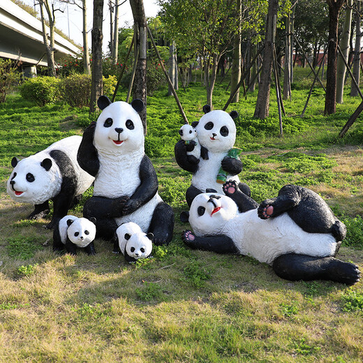 Outdoor simulated panda ornaments fiberglass park lawn garden landscape decoration animal cartoon floor-standing large sculpture style 16
