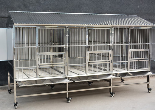 HKML Outdoor Stainless Steel Dog Cage Large Dog Outdoor Rainproof Medium Dog Flush Funnel Toilet Female Dog Cage Three Sided Baffles 125 Widened Model 125*95*173cm Boutique 202 Thickened Round Tube Model - Diameter 9.5mm Quick delivery within 1 day