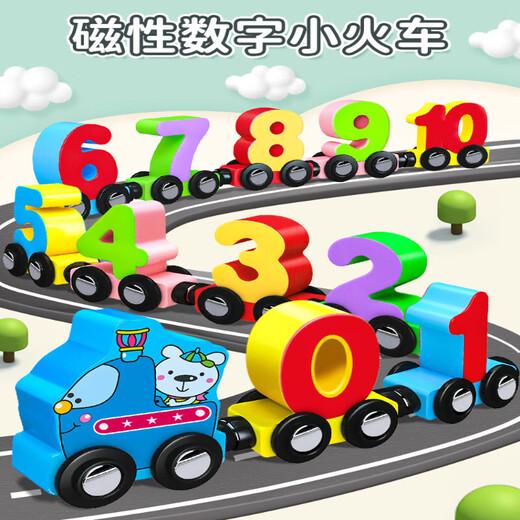 Timini Magnetic Digital Train Juguetes Bloques de construcción magnética para niños Ensamblado bebé de 1 a 3 a 6 años 2 niños 11 Dinosaurio magnético Train digital