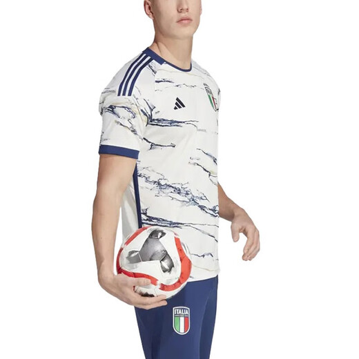 阿迪达斯（adidas）短袖T恤男装夏季新款足球训练运动服宽松透气球迷版球衣  M HS9896意大利客场球迷版  L 