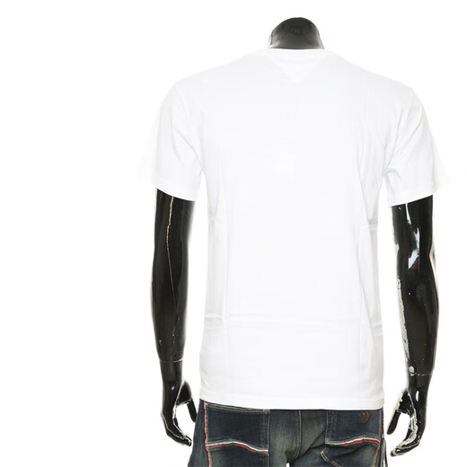 Tommy Hilfiger Jeans/Tommy Hilfiger Herren-T-Shirt, modisch, lässig, kurzärmelig, Rundhalsausschnitt, DM0DM14984, Weiß, YBR, XL