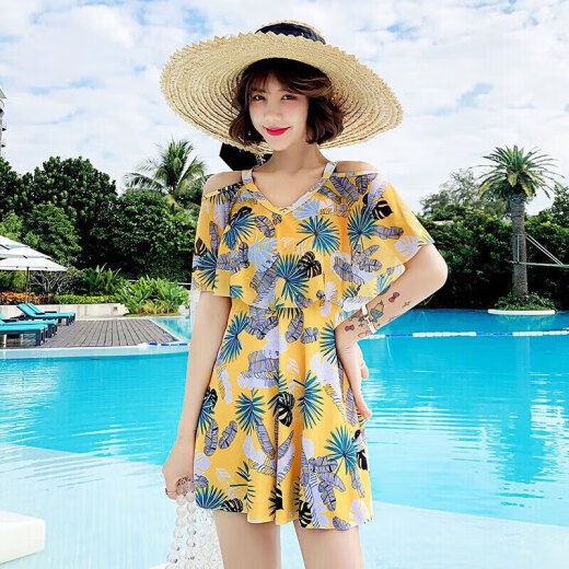 Yifu sun protection swimsuit for women conservative and sexy belly-covering slimming plus size fat mm Korean ins style split skirt hot spring swimsuit