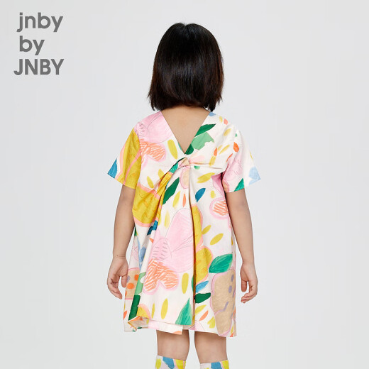 jnby by JNBY new Jiangnan cloth children's clothing short-sleeved A-type dress 24 autumn girls 1O7G12460 690/mixed powder (batch 1) random pattern 120cm