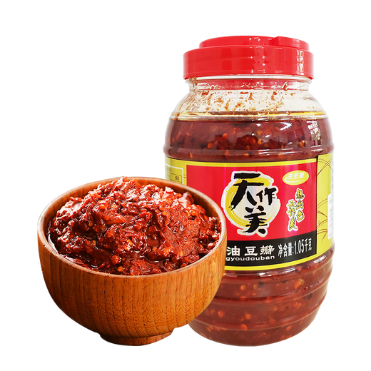 天作美 上色调味红油豆瓣1050g瓶 （红油型）辣椒酱川菜调味品调味料 红油豆瓣1050g