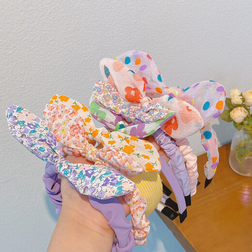 Wanbaozi Girls Cartoon Hairband Does Not Hurt Your Head Hair Bundle Korean Baby Broken Hair Headband Children's Pressed Hairpin Headwear 1# Solid Color Star Dew Three-piece Set