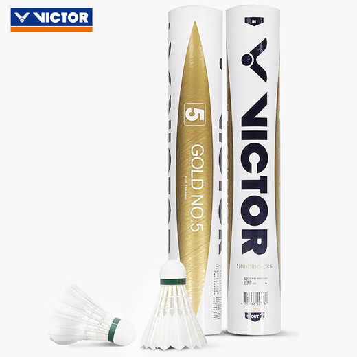 威克多（VICTOR）黄金一号羽毛球12只装耐打稳定鸭毛 胜利金黄比赛用球俱乐部训练 77速 金黄5号 1筒