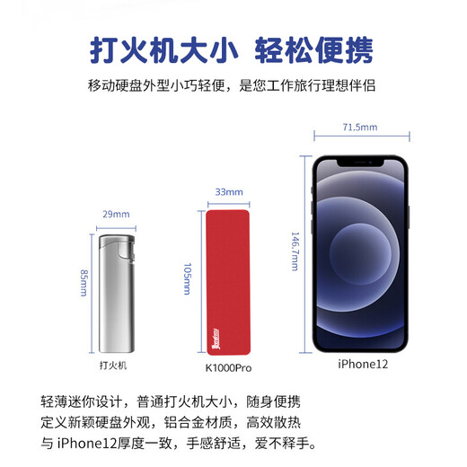 GETEA移动硬盘固态1t大容量NVMe高速Type-C3.1手机直连512g长江存储颗粒mac笔记本电脑外接2t固态硬盘 红色【高速版 | 读取峰值1050MB/s】 1TB（三年只换不修 | 白条