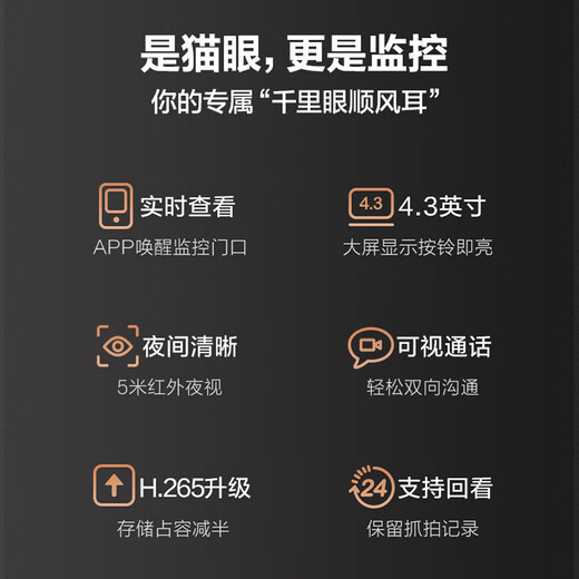 萤石 （EZVIZ）智能猫眼 电子猫眼摄像头 DP2C语音对讲 家用监控摄像机 手机远程 DP2C3MP-可视通话智能猫眼 标配+32G免费升级64G