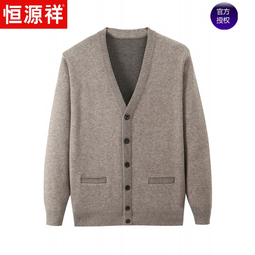 Hengyuanxiang Brand Herrenkleidung, Großvater Woll-Strickjacke, Mitte des Alters und älteren Männerkleidung, Vater, dicker Langarmpullover, 897 plus dünner Samt, mittelgroy grau 175 [130-145jin [Jin gleich 0,5 kg]]