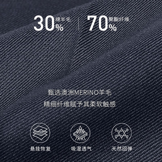 吉约蒙（G·MONS）澳洲羊毛西服套装男士藏青色双排扣结婚伴郎商务正装西装整套男 0671藏青色【上衣+裤子】 50