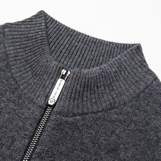 Kangaroo Pure Cardigan Men's Carganan Automne et Hiver Business Casual Knited Trinted Veste For Young Men épaissis Half Turtleneck Grey Pure Grey 170 / L / 110 (recommandé 120-135 Jin [Jin est égal à 0,5 kg]))